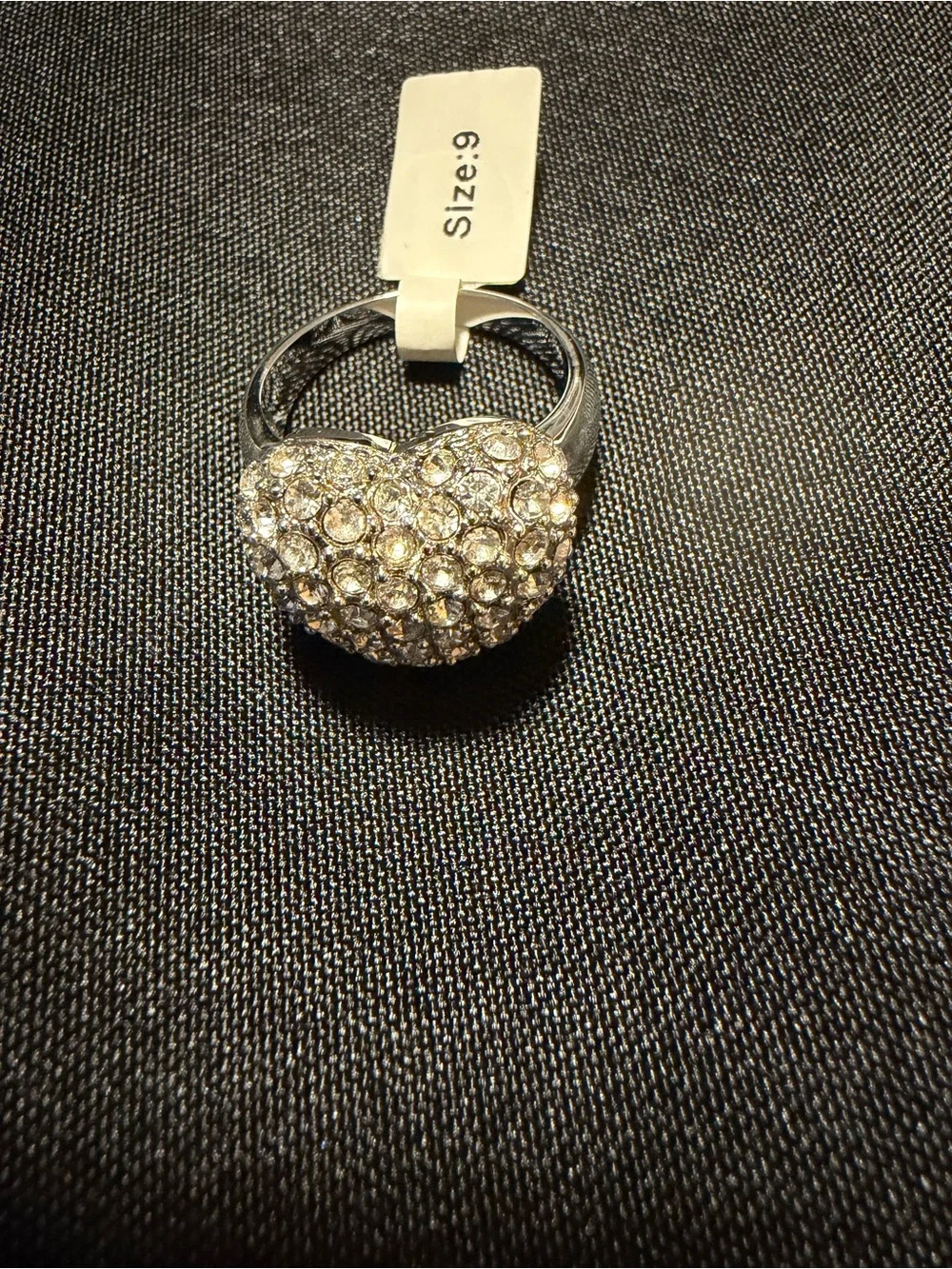 Park Lane DESTINY Heart Ring Size 9 Swarovski Crystals NWT Retired
